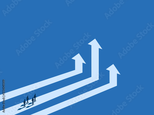 Business team walks on the best path