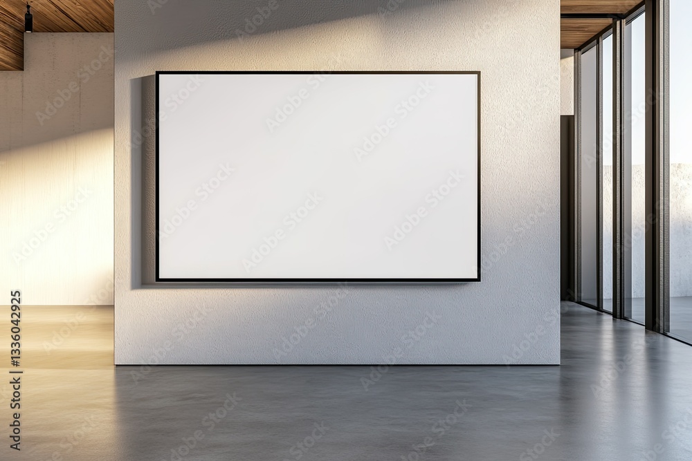 Smart Tv in Modern White Empty Room Interior Minimal Designs 3D Rendering Smart Tv in Modern White Empty Room Interior Minimal Designs 3D Rendering