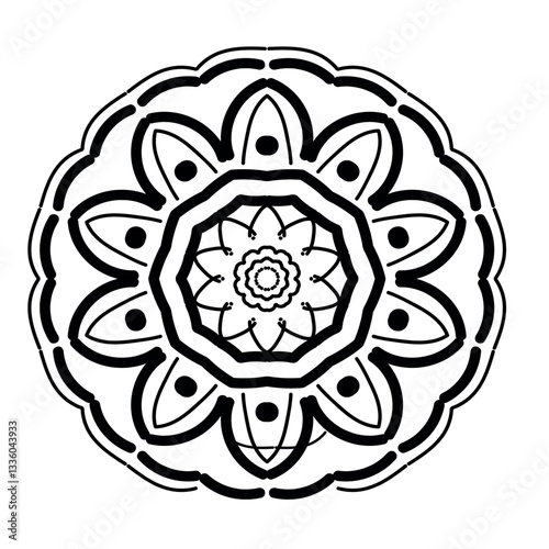 Mandala desing black and white