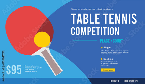 Great simple table tennis ping pong poster background design for any media	
