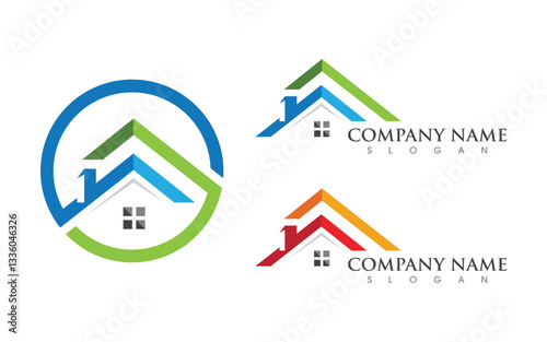 Home industrial Property concept icon logo illustration v.47