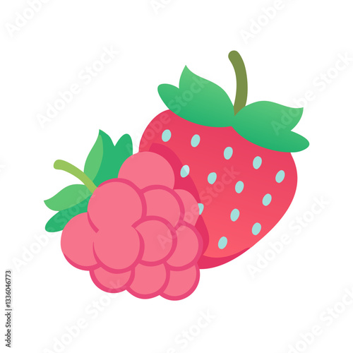 Strawberries and raspberries mix