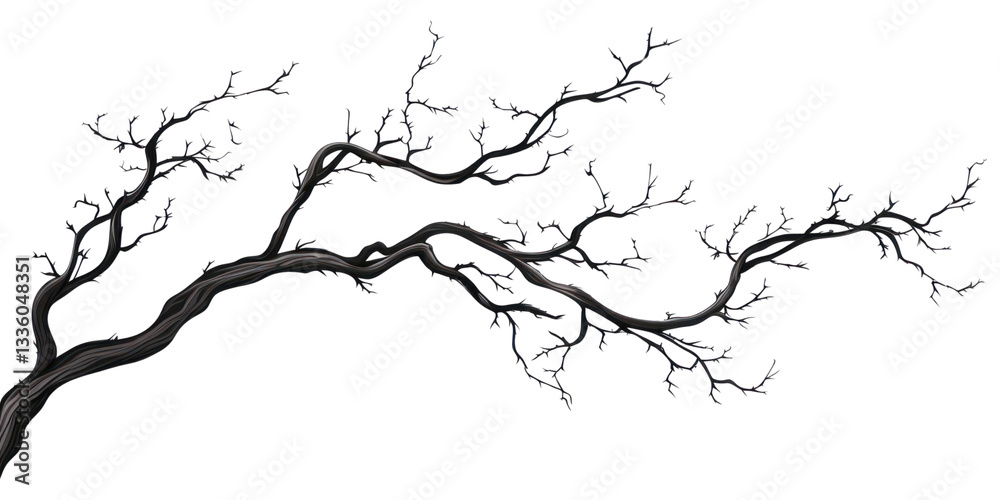 Fototapeta premium PNG Tree branch drawing sketch plant.