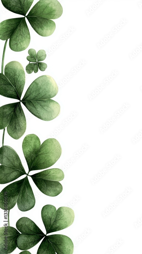Obraz premium Serene Green Clover Plant Composition Botanical Harmony and Lucky Charm Symbolism Artistic Presentation