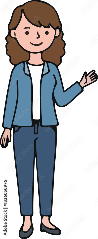 Cartoon Casual business woman character
