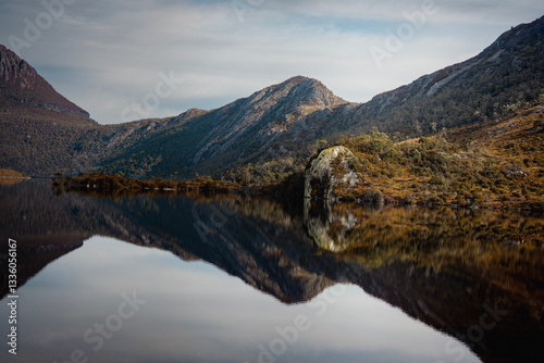 mountain reflection in lake