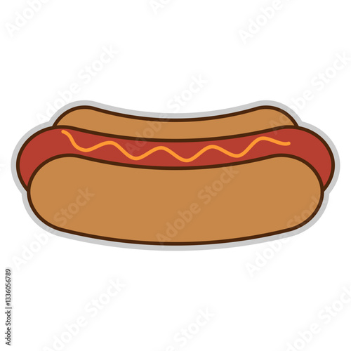 Cartoon Illustration of a Hot Dog