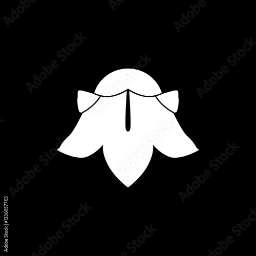 Silhouette of the Floral Emblem of Sweden, Swedish Bell, Campanula rotundifolia, Harebell, small bluebell, can use for Logo, Apps, Pictogram, Emblem, Ornate, Decoration, or Grpahic Design Element. 