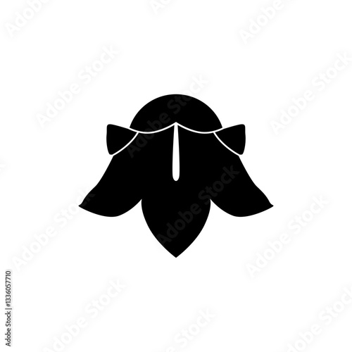 Silhouette of the Floral Emblem of Sweden, Swedish Bell, Campanula rotundifolia, Harebell, small bluebell, can use for Logo, Apps, Pictogram, Emblem, Ornate, Decoration, or Grpahic Design Element. 