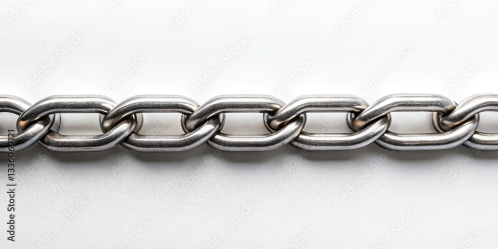 Eco-Friendly Chain Macro Aerial Shot, Sustainable Flat Lay, White Background, Close Up Eco-Friendly Chain Macro Aerial Shot, Sustainable Flat Lay, White Background, Close Up