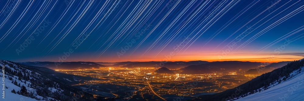Fototapeta premium Breathtaking Meteor Shower Illuminates the Night Sky – A Celestial Spectacle