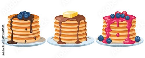 Pancakes on a White Plate Breakfast Concept Design