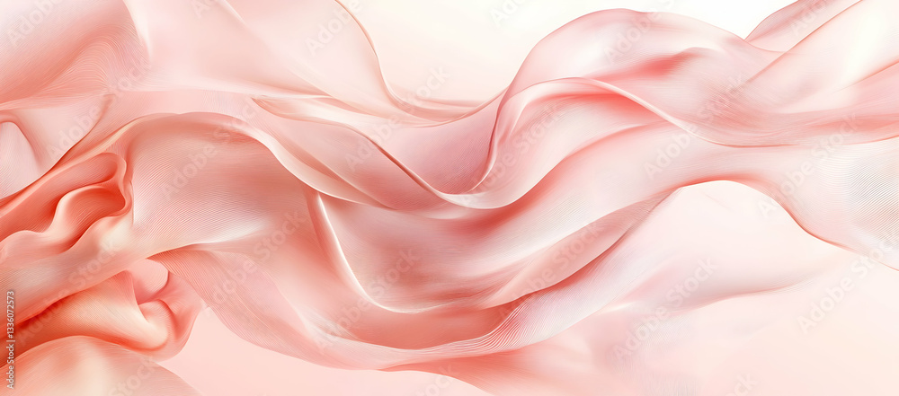 Fototapeta premium Abstract pink background with wavy ribbon vector illustration.