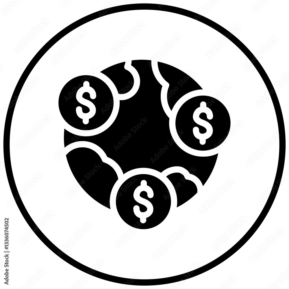 Vector Design Global Business Icon Style Vector Design Global Business Icon Style