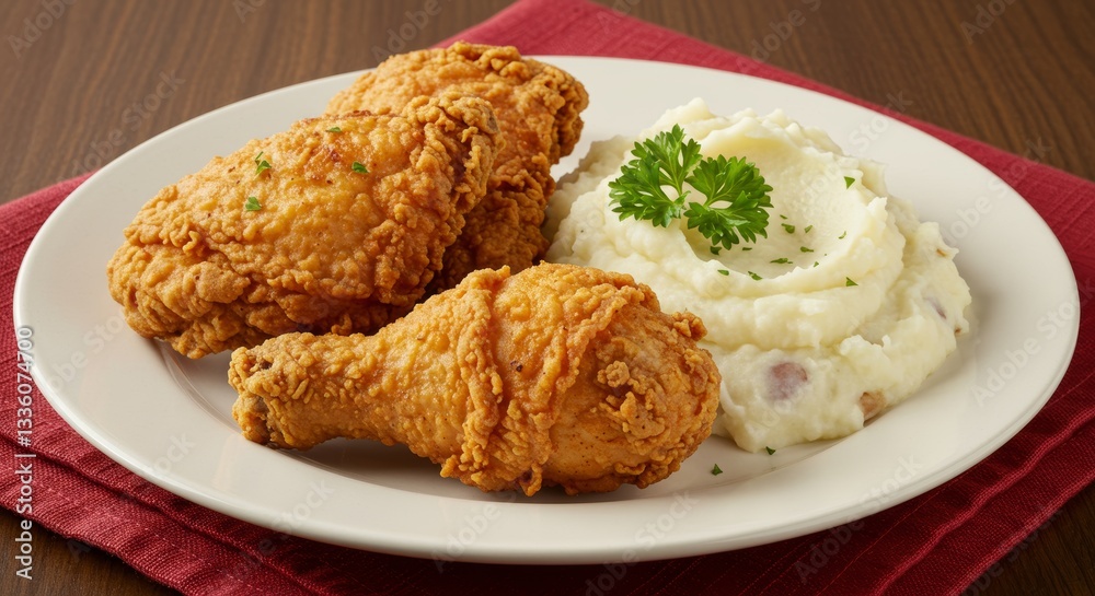 Crispy Fried Chicken Drumsticks and Thighs with Creamy Mashed Potatoes Crispy Fried Chicken Drumsticks and Thighs with Creamy Mashed Potatoes