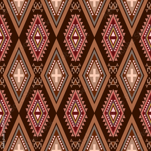 Abstract ethnic geometric pattern design for background or wallpaper.