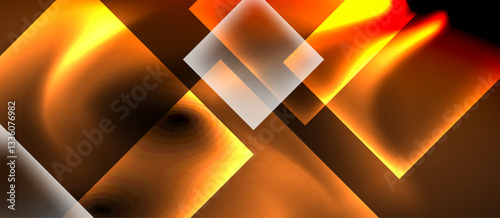 Dark neon colors with glass square shapes