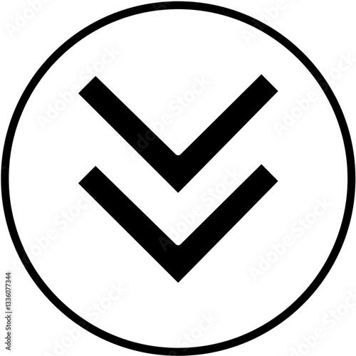 Vector Design Down Chevron Icon Style