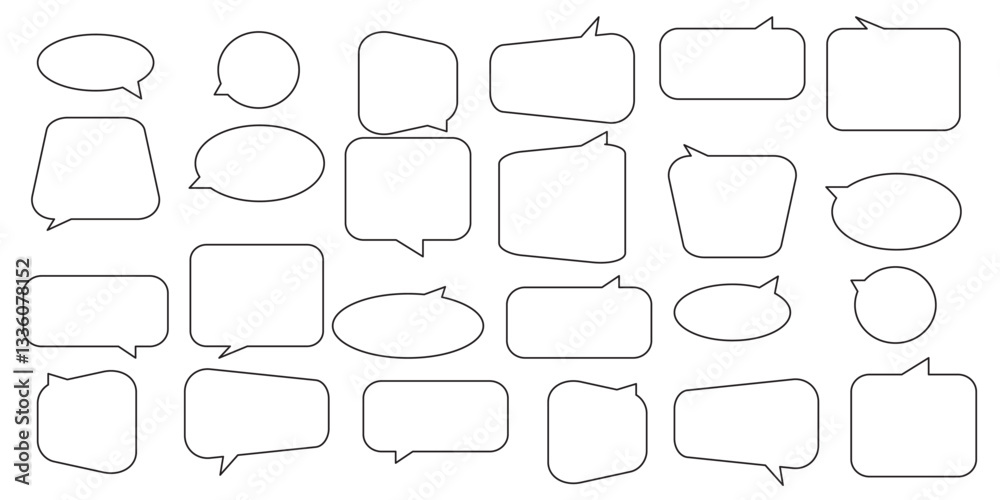 Set of comment speech bubble on orange background. Chat message speech bubble . Set of comment speech bubble on orange background. Chat message speech bubble .