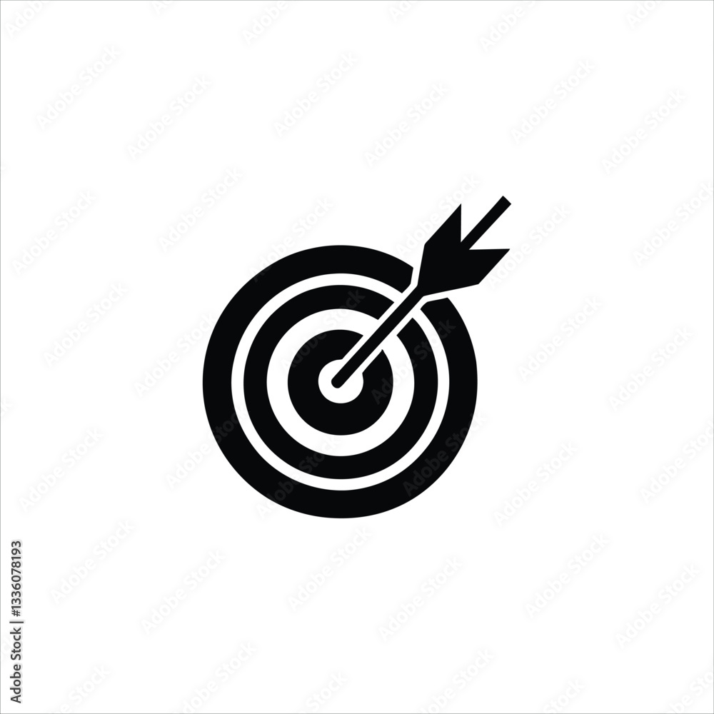 Vector logo target, target icon, bullseye symbol, esport vector logo precision target on white background, target design, accuracy emblem, arrow hitting target Vector logo target, target icon, bullseye symbol, esport vector logo precision target on white background, target design, accuracy emblem, arrow hitting target