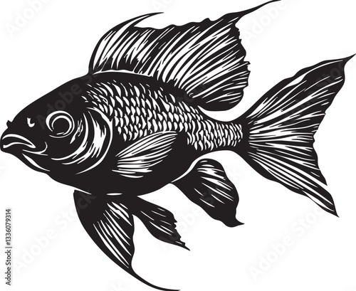 fish swiimming. vector