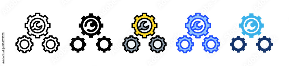Maintenance Icon Set With Multiple Style Collection Maintenance Icon Set With Multiple Style Collection