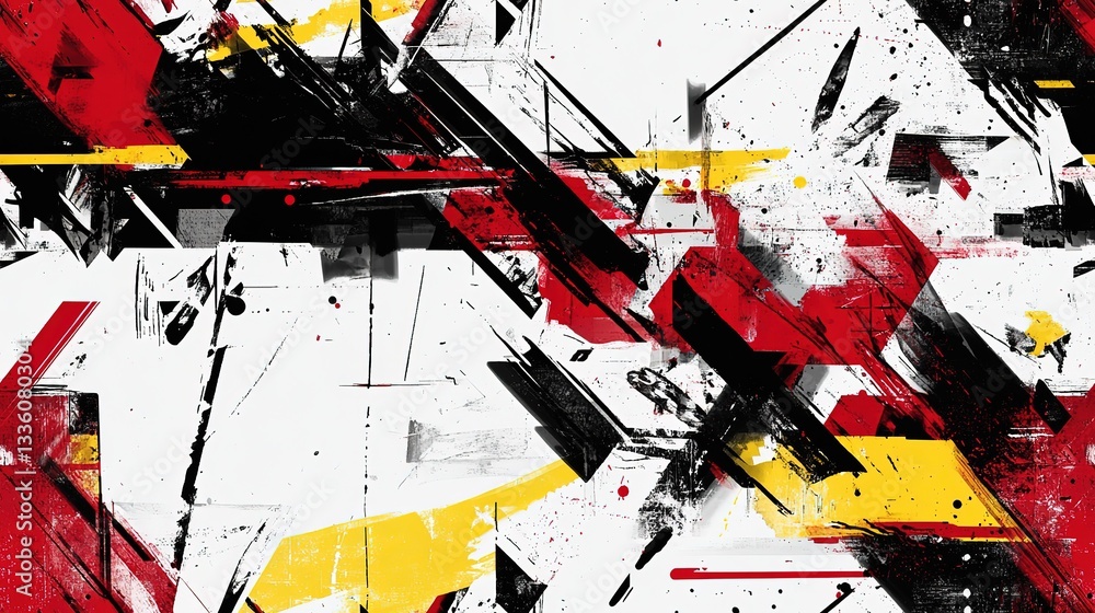 Fototapeta premium red black yellow seamless pattern abstract background grungy color splash 