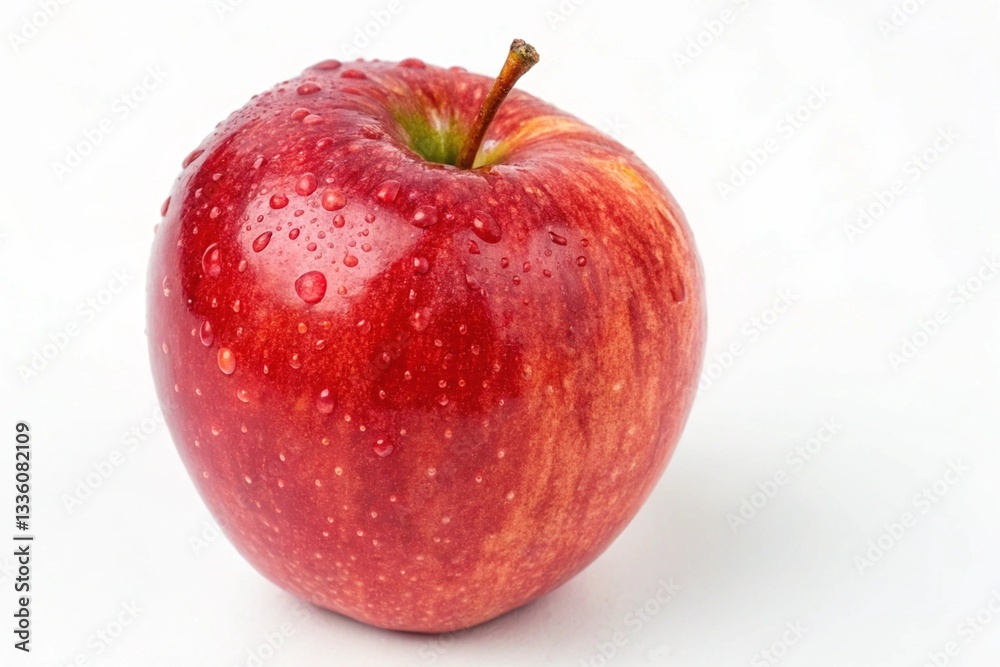 Vibrant Red Apple Isolated on White Background: Fresh, Raw Fruit for Healthy Eating and Nutrition Concepts Vibrant Red Apple Isolated on White Background: Fresh, Raw Fruit for Healthy Eating and Nutrition Concepts