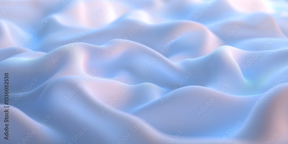 Obraz premium Abstract landscape with soft pastel colors and undulating hills in a smooth rendering