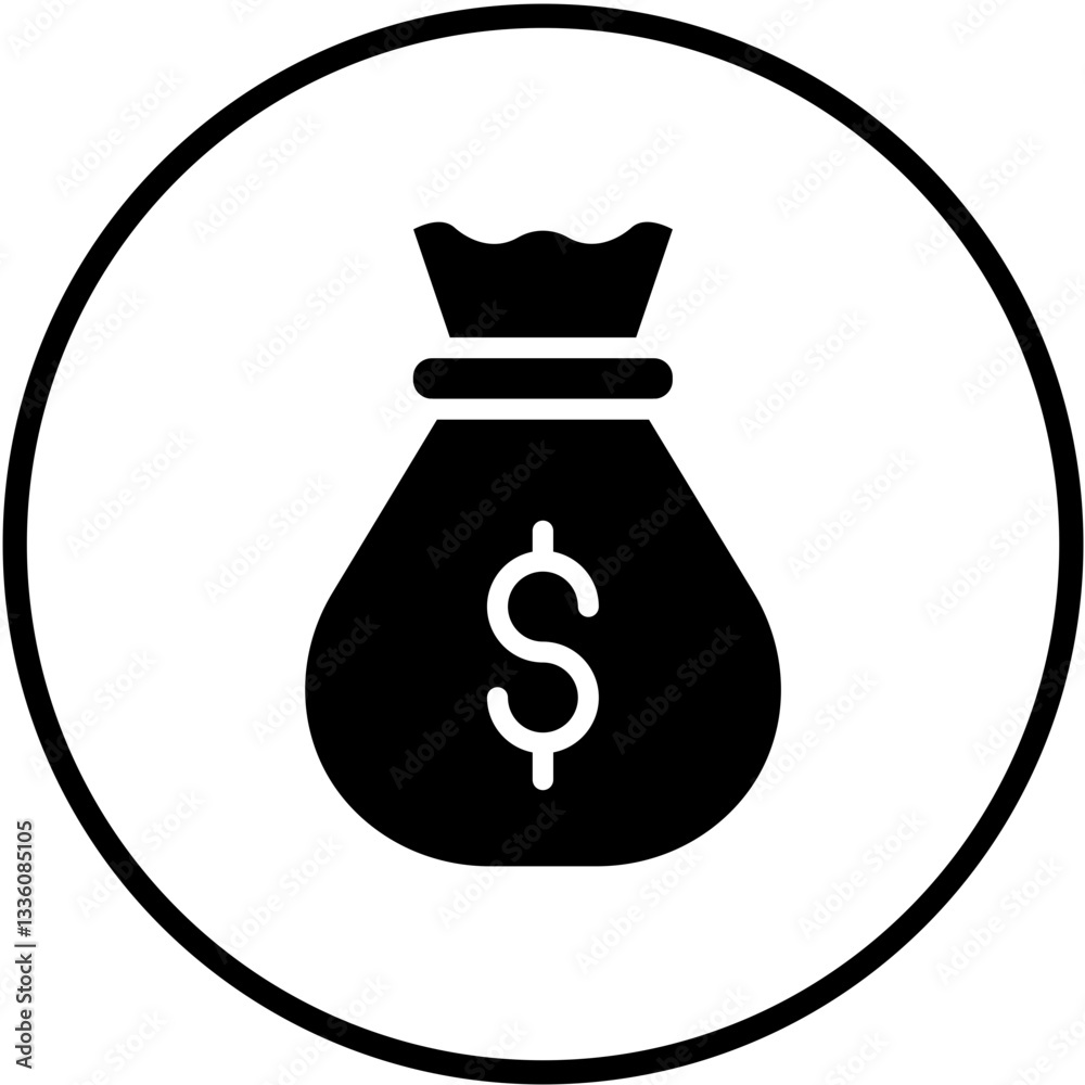 Vector Design Money Bag Icon Style Vector Design Money Bag Icon Style