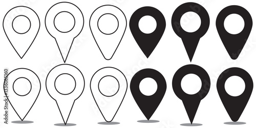 location vector icon set. point illustration sign collection. geolocation gps tag icons set. place logo. GPS map location icon. 