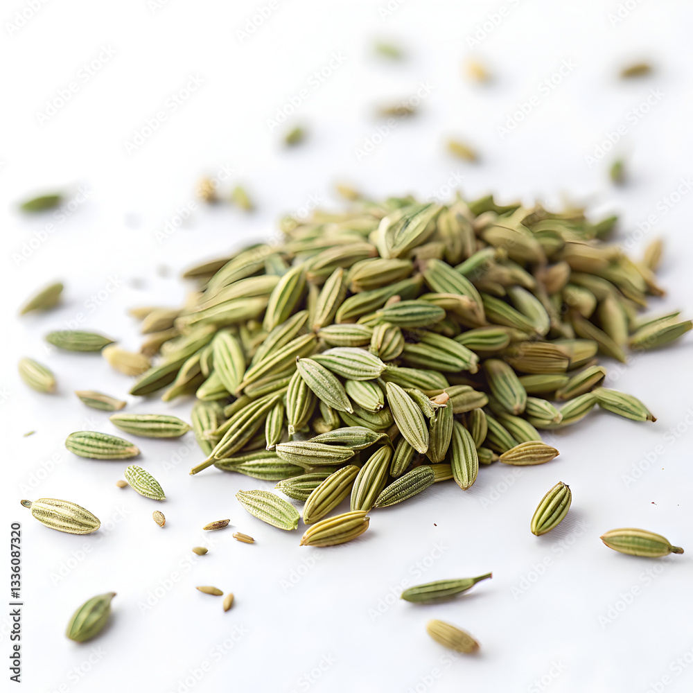 Obraz premium cumin seeds on a white background