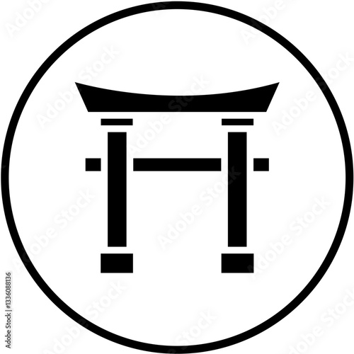Vector Design Torii Gate Icon Style