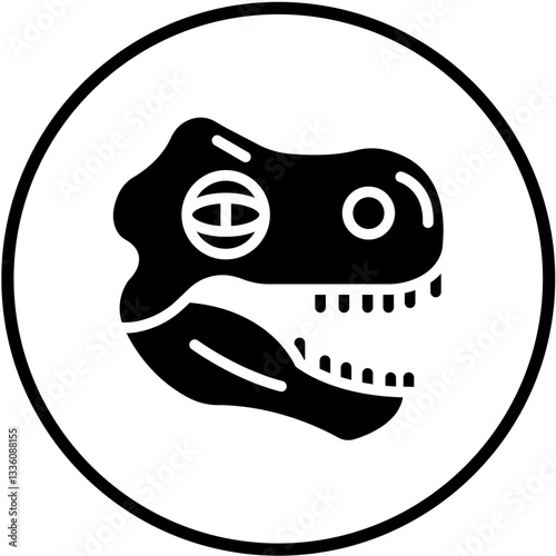 Vector Design Dinosaur Fossil Icon Style