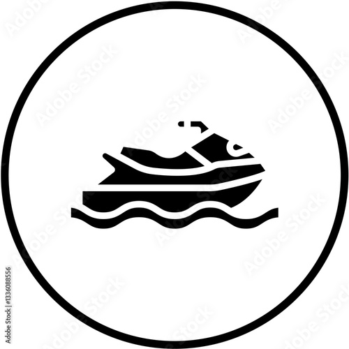 Vector Design Jet Ski Icon Style
