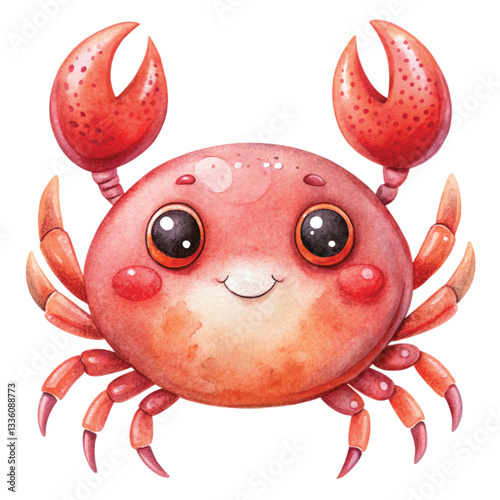 crab Underwater animals  kawaii  watercolor 
