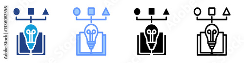Knowledge Representation icon set multiple style collection