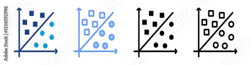 Support Vector Machine icon set multiple style collection