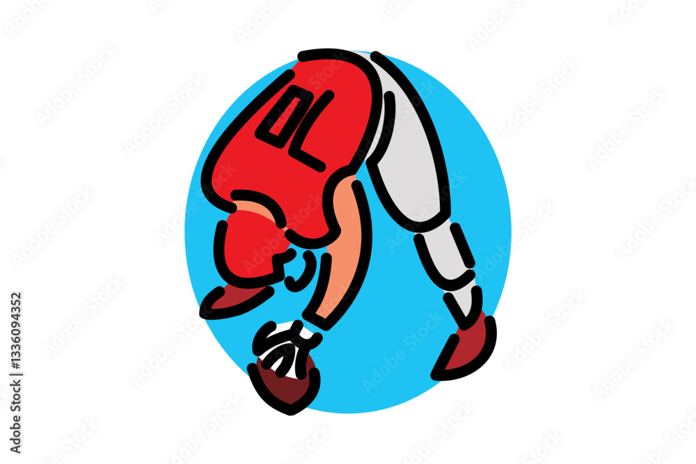 Fototapeta premium American football sport vector icon. American football player. sport icon, vector illustration.