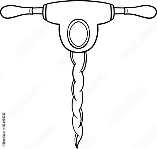 hand drill tool cartoon outline