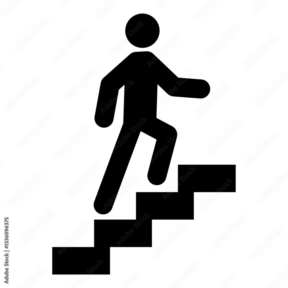 Stairs up arrow graph sign icon. Flat web walk step design vector illustration . Stairs up arrow graph sign icon. Flat web walk step design vector illustration .