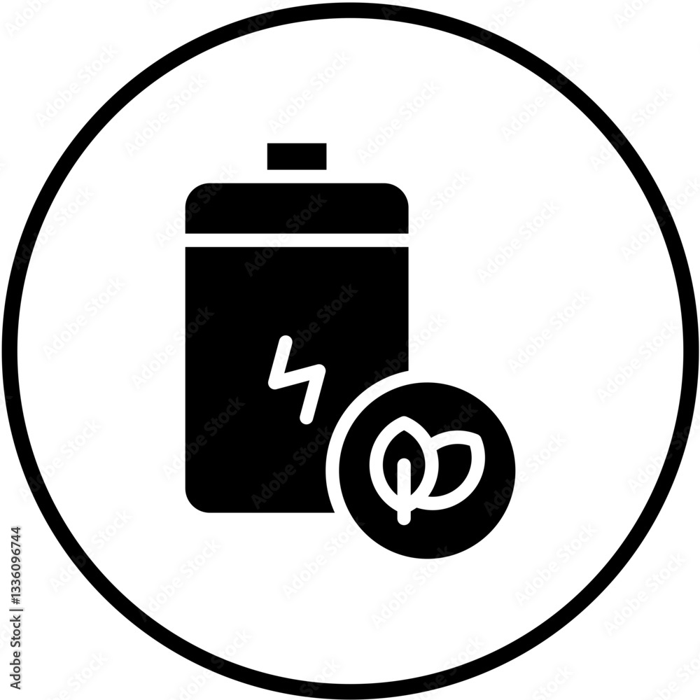 Vector Design Eco Battery Icon Style Vector Design Eco Battery Icon Style