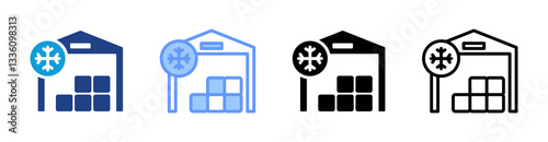 Cold Storage icon set multiple style collection