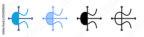 Elliptic Curve Cryptography icon set multiple style collection