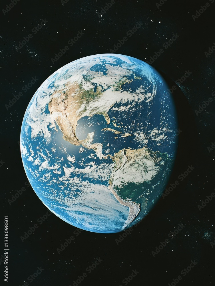 Obraz premium A beautiful realistic view of our home planet in space