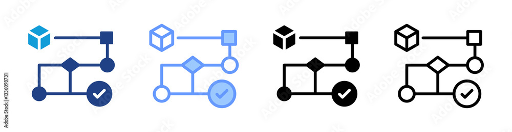 Consensus Algorithm icon set multiple style collection Consensus Algorithm icon set multiple style collection