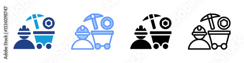 Pow icon set multiple style collection