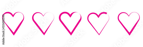 Heart, love, romance or valentine's day red heart. Heart vector icons. Artistic red heart love symbols isolated editable vector illustration.