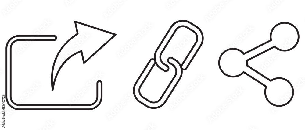 Share Link Button for Social Media Line and Silhouette Icon. Arrows Symbol Share Link for Web Site Outline Icon. Send Data Sign Linear Pictogram. Editable Stroke. Share Link Button for Social Media Line and Silhouette Icon. Arrows Symbol Share Link for Web Site Outline Icon. Send Data Sign Linear Pictogram. Editable Stroke.