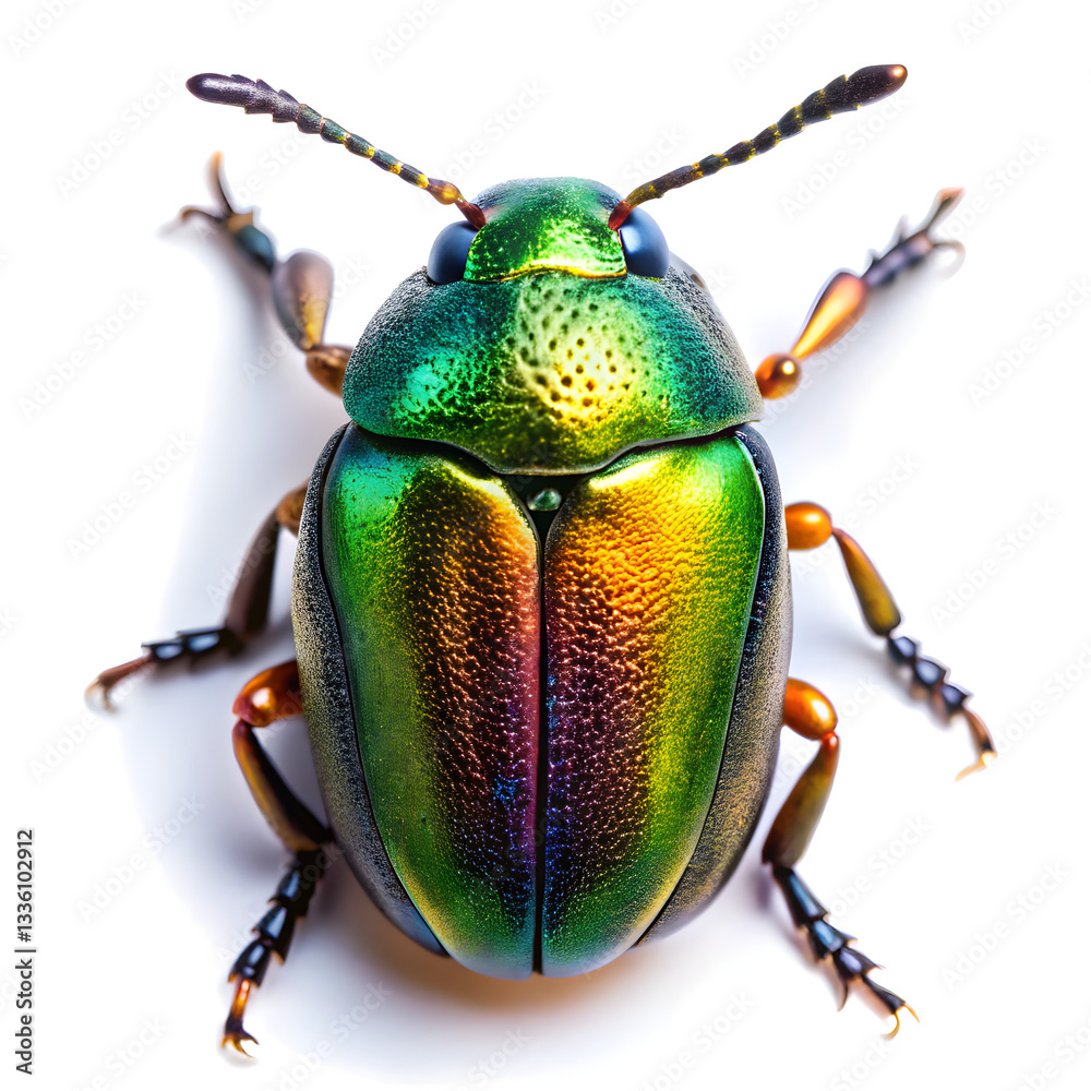 Fototapeta premium Green bug isolated on white background